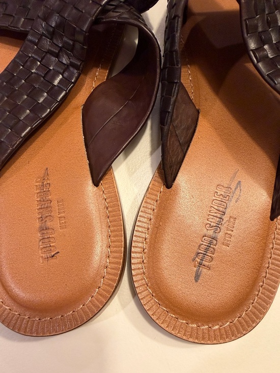 Todd Snyder Brown Woven Leather Slide Sandals Sz 11.  Box38